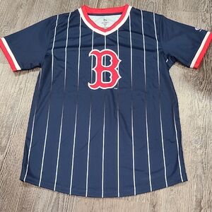True Fan Genuine Merchandise Boston Red Socks Pinstripe Jersey Size Large